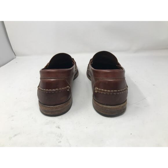 Men's AE By Allen Edmonds Bates Brown Leather Loafer With Front Buckle Size 11 - Picture 4 of 8